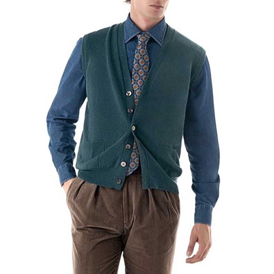 Green cashmere vest