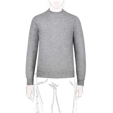 Gray cashmere crew-neck sweater