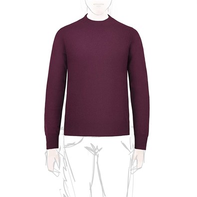 Wine cashmere crew-neck sweater