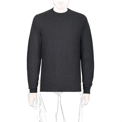 Dark gray cashmere crew-neck sweater