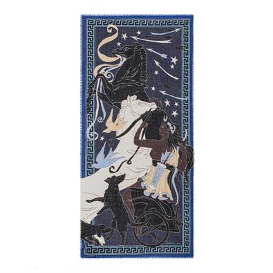 Cobalt blue Artemis and Apollo stole