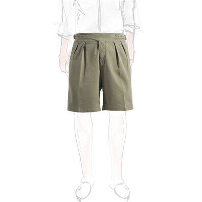 Olive green cotton manny shorts