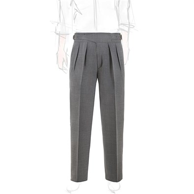 Gray hopsack manny trousers