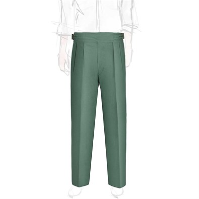 Green linen manny trousers