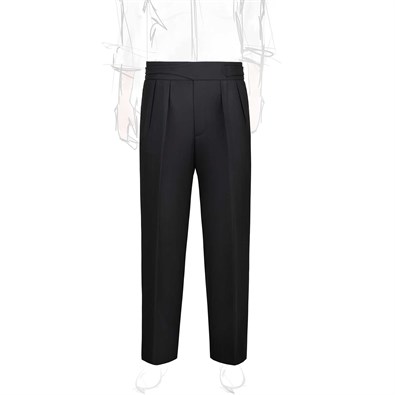 Black tasmanian wool manny tuxedo trousers