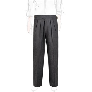 Manny Trousers in grey pinstripe wool