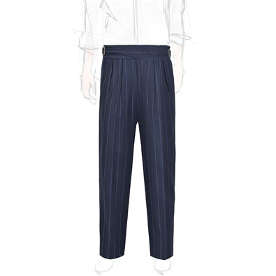 Manny Trousers in blue pinstripe wool