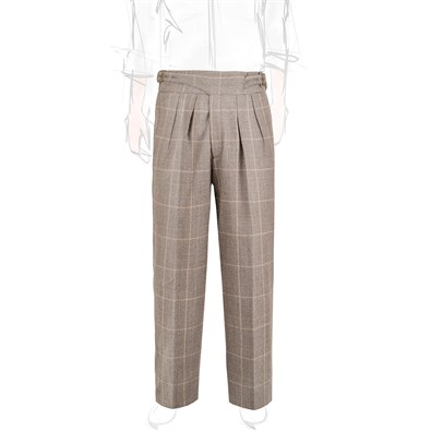 Manny Trousers in beige prince of Wales wool