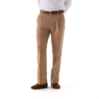 Ciro trousers in beige linen blend