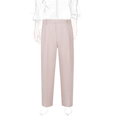 Pantaloni modello Ciro in misto lino rosa