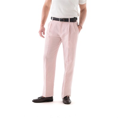 Ciro trousers in pink linen blend