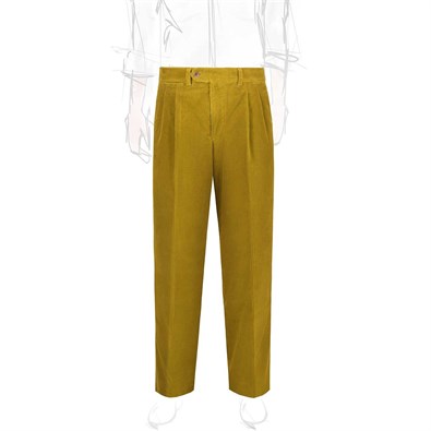 Vintage archive ocher pleated corduroy trousers