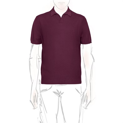 Polo manica corta in maglia vino