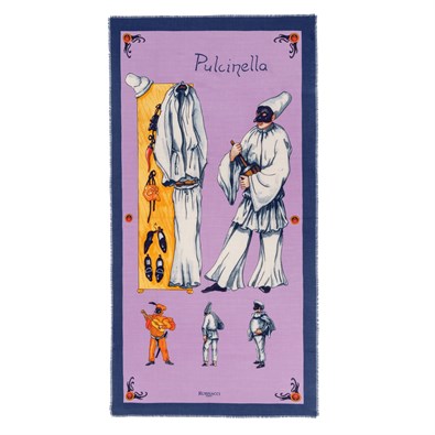 Pulcinella scarf in lilac cashmere