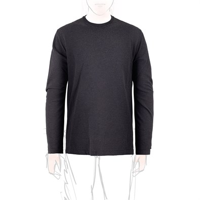 Grey Long-Sleeve Knitted T-Shirt