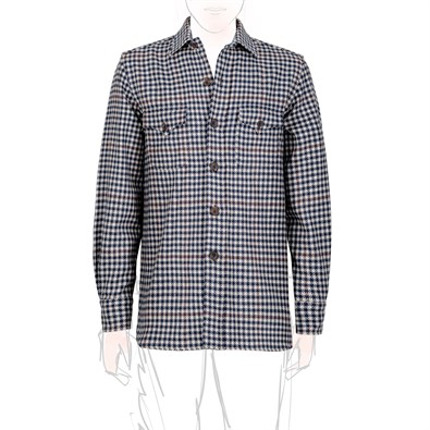 Vintage Archive wool safari jacket in blu pied de poule