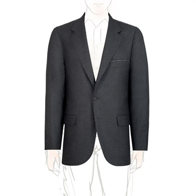 Dark gray flannel wool single-breasted jacket "SW1"