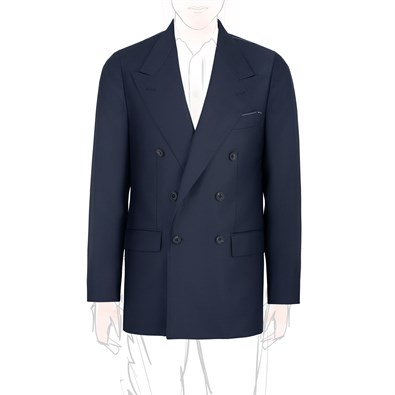 Blue tasmania wool double-breasted jacket "SW1"