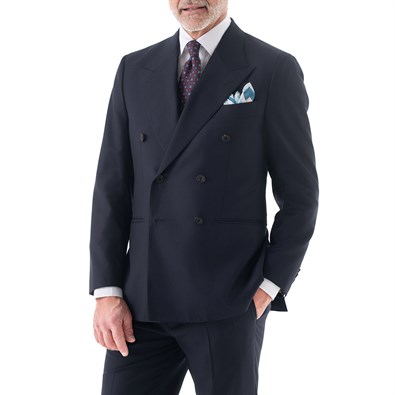 Blue tasmania wool double-breasted jacket "SW1"