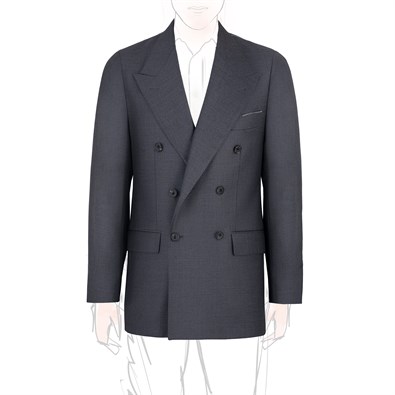 Dark gray tasmania wool double-breasted jacket "SW1"