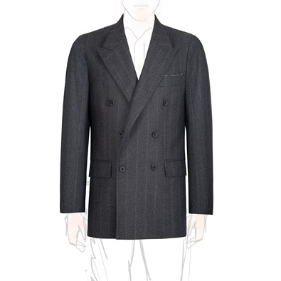 Double-breasted grey pinstripe wool jacket "SW1"