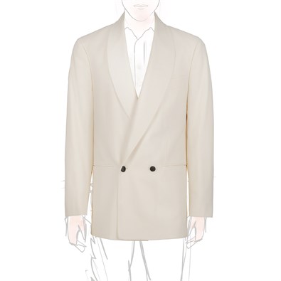 Double-breasted white flannel evening jacket "SW1"