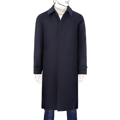 Blue cashmere raglan coat