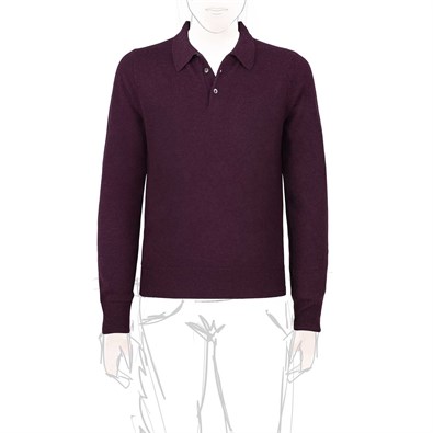 Wine cashmere polo