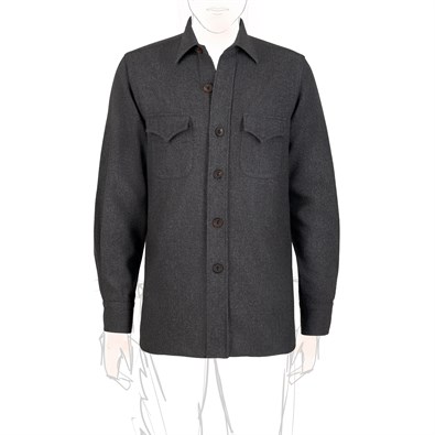 Gray diagonal cashmere overshirt