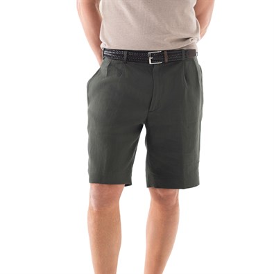 Green linen bermuda shorts