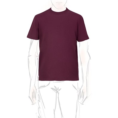 T-shirt manica corta in maglia vino