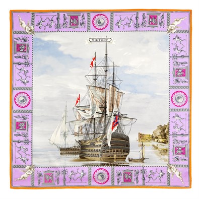 Lilac-orange victory scarf