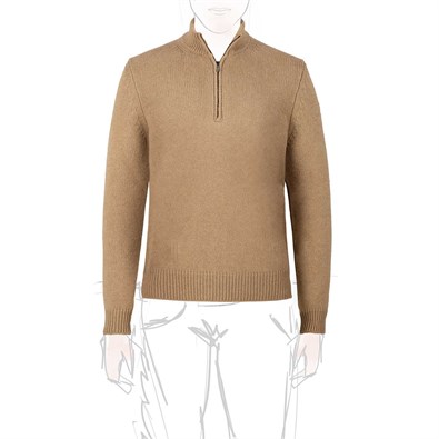 Rhum cashmere sweater with half zip