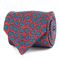 Cravatta in twill di seta bordeaux con stampa paisley