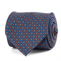 Bluette silk twill tie with floral print
