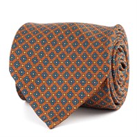 Mattone silk twill tie with floral print