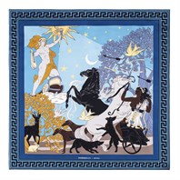Artemis and Apollo scarf indigo