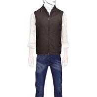 Dark brown vest in wool and cashmere