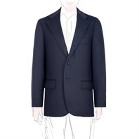 Blue cashmere single-breasted jacket