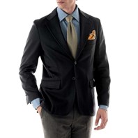 Black cashmere single-breasted jacket