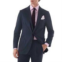 Blue silk single-breasted jacket