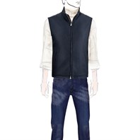 Blue wool and cashmere outdoor vest