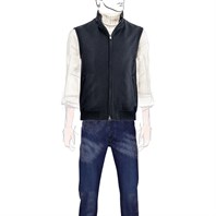Blue cashmere outdoor vest