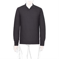Gray long sleeves knitwear polo shirt