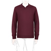 Wine long sleeves knitwear polo shirt