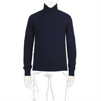 Collo alto cashmere blu