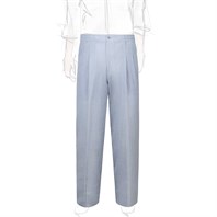 Light blue striped wool and silk leisure pants