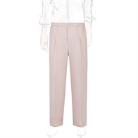 Pantalone leisure in misto lino rosa