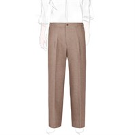 Pantalone leisure in misto lino spigato sabbia