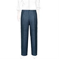 Pantalone leisure in lino spigato blu